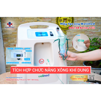 Máy tạo oxy 5 lít Wellmed DO2-5A Series - Có xông mũi